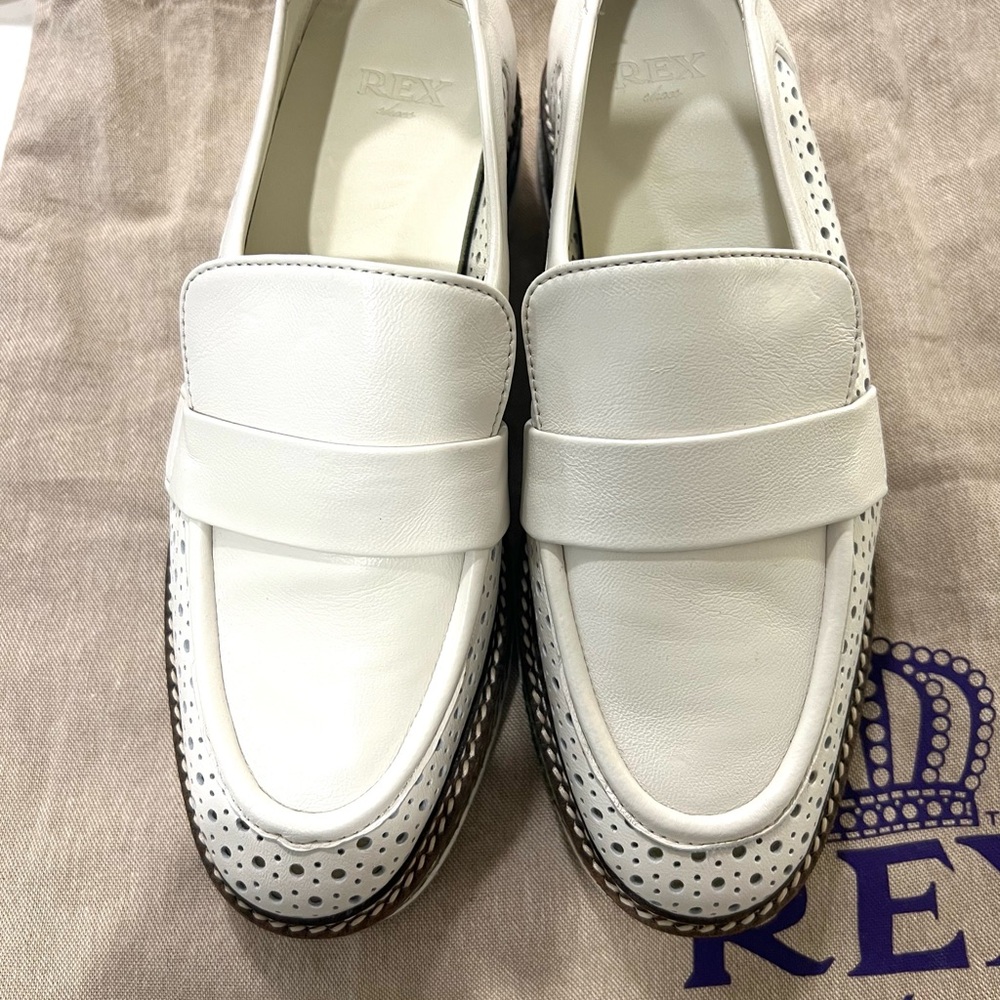 Rex Carolyne White Python Perforated Loafer Leath… - image 3